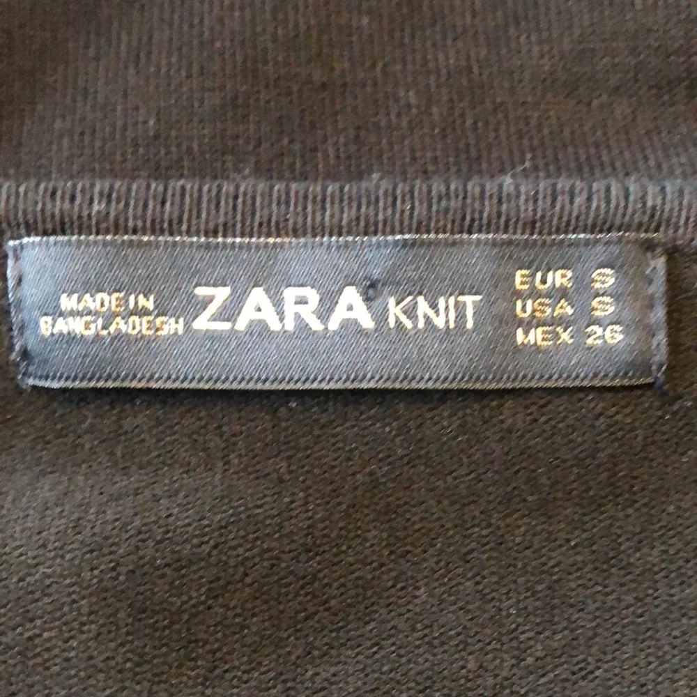 Zara Black faux Suede waterfall knit cardigan w/sliver eyelet grommet Size Small